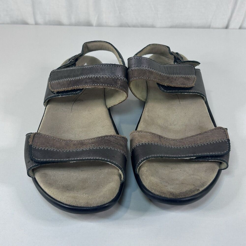SAS Women’s 9 Brown Leather Slingback Sandals Cushion Comfy Shoes - Picture 2 of 9
